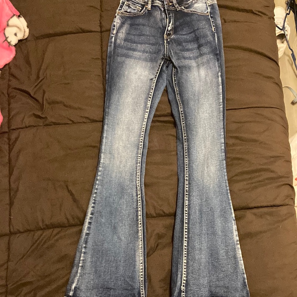 BAMBOO Women's Blue Boot Cut Jeans